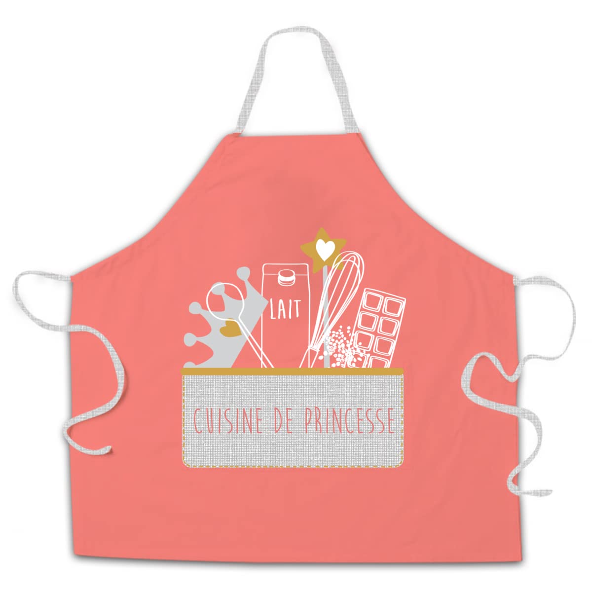 LEVASSEUR Cuisine & Table Rose Lot tablier 55x55cm + toque kids