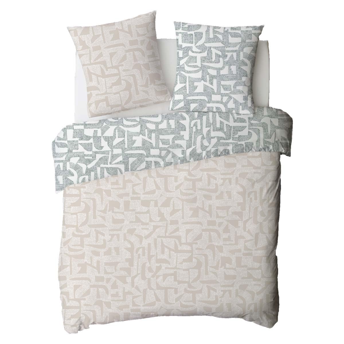 Levasseur Linge de lit Maya parure de lit coton vert 240x220
