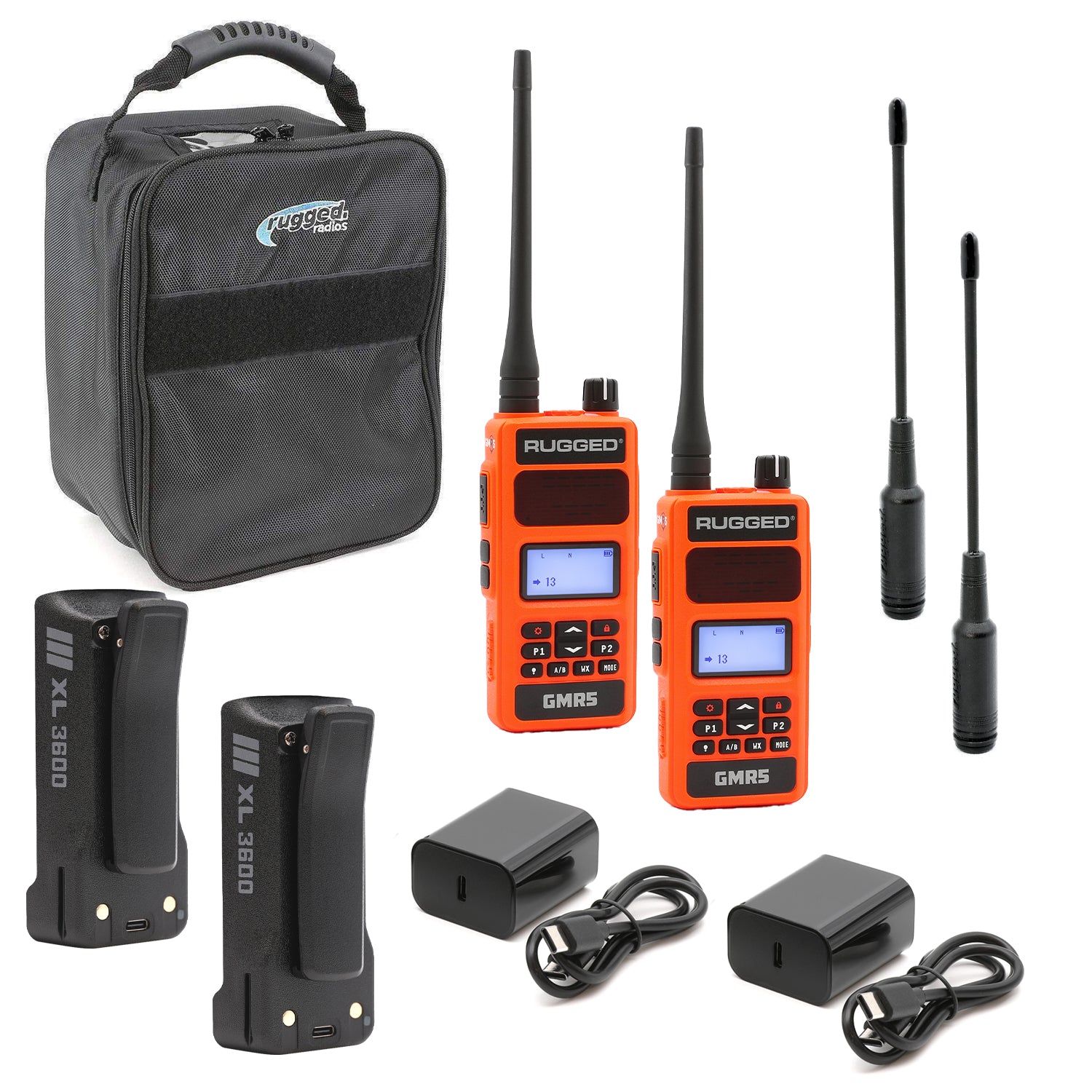 Rugged Air GMR5 Adventure Pack talkie GMRS 5W gris lot 2