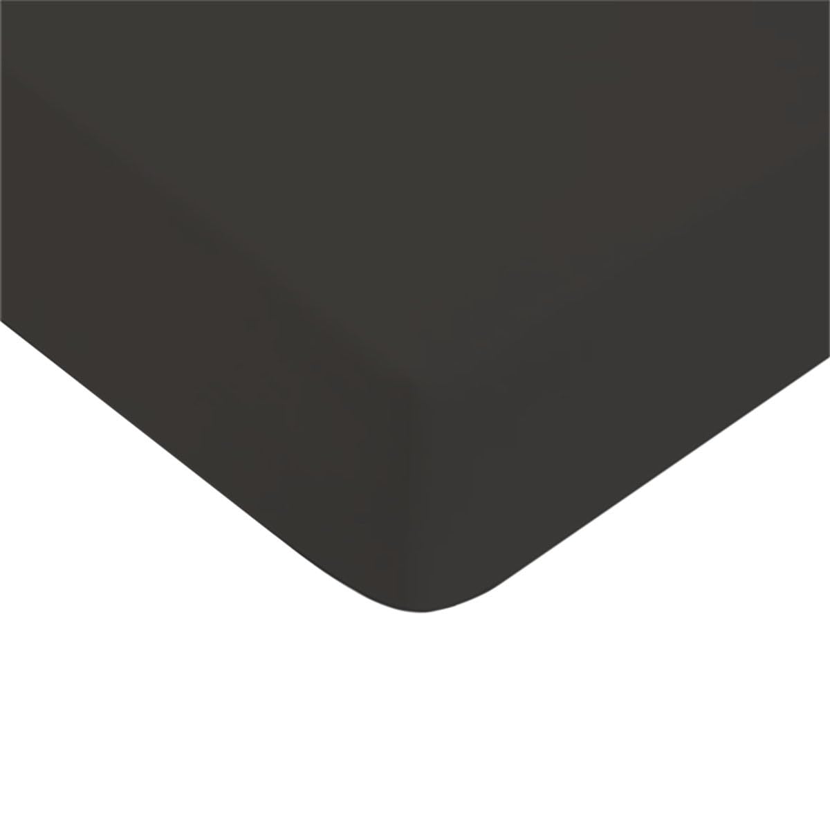 LEVASSEUR drap housse coton anthracite 160x200cm 100% coton