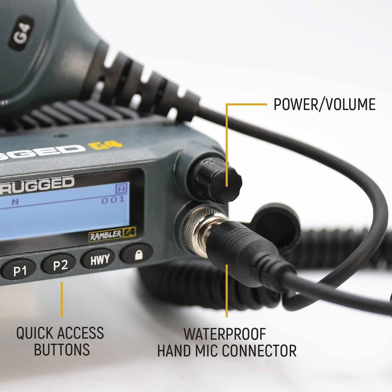 Rugged Air Rambler G4 Radio Mobile GMRS 50W Écran LED
