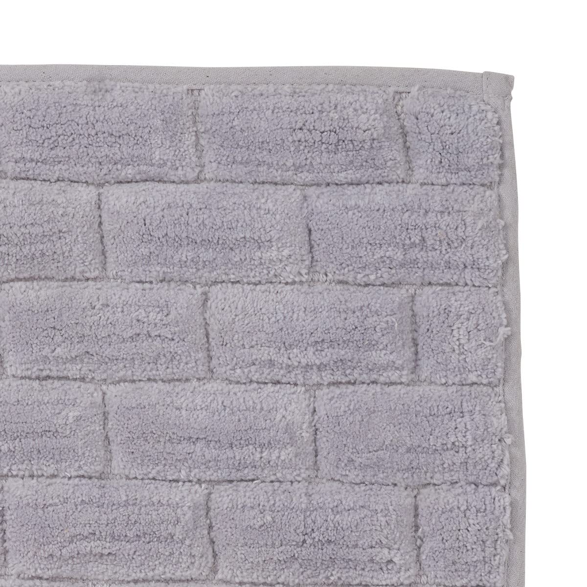 Levasseur Brick Tapis Bain Coton Gris 50x80 cm Tufté