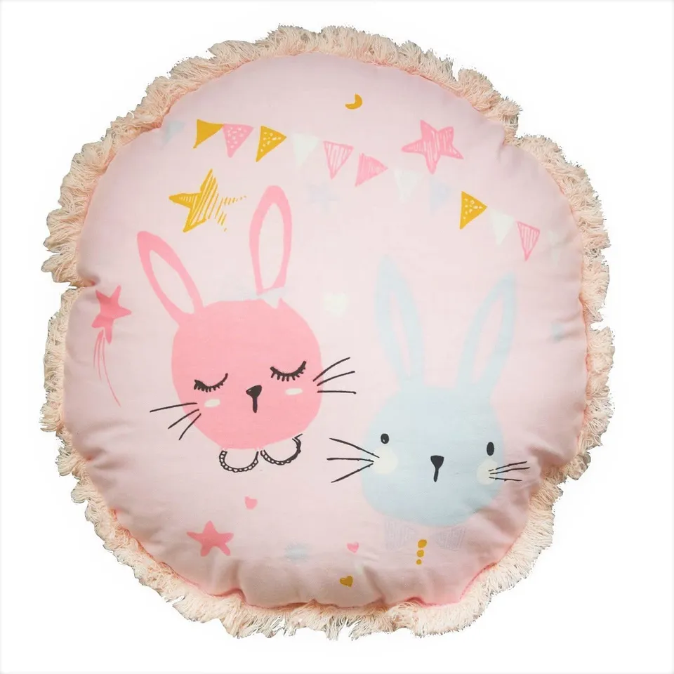 Future Home Lapin Coussin Enfant Coton 35x35cm Rose Bleu