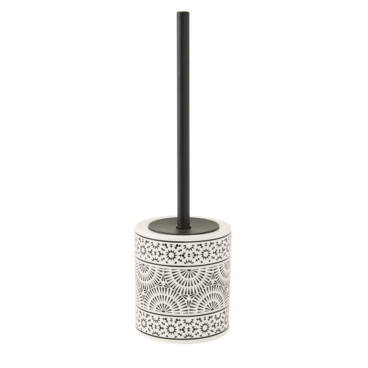 LEVASSEUR Tribu Brosse WC Porcelaine Blanc Noir Ethnique