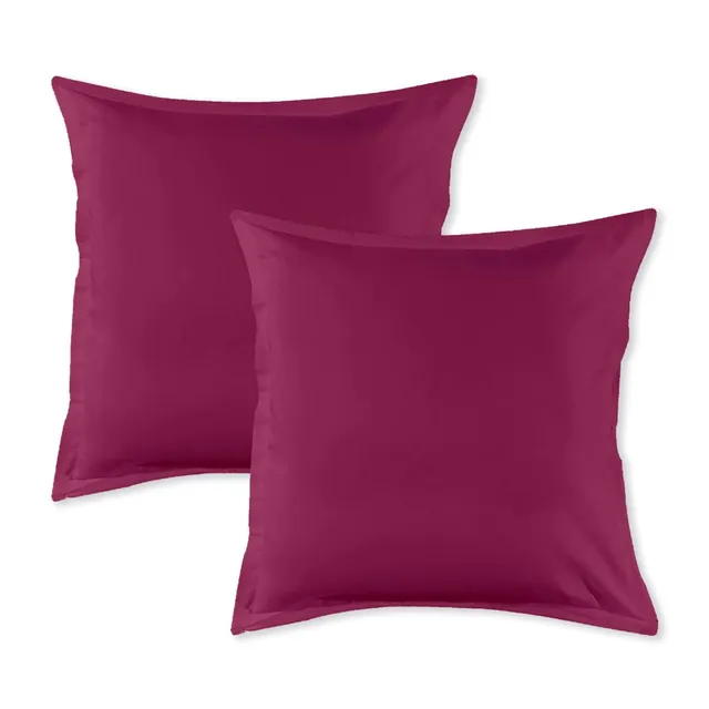Levasseur Linge de lit taie d'oreiller coton magenta 64x64 lot 2