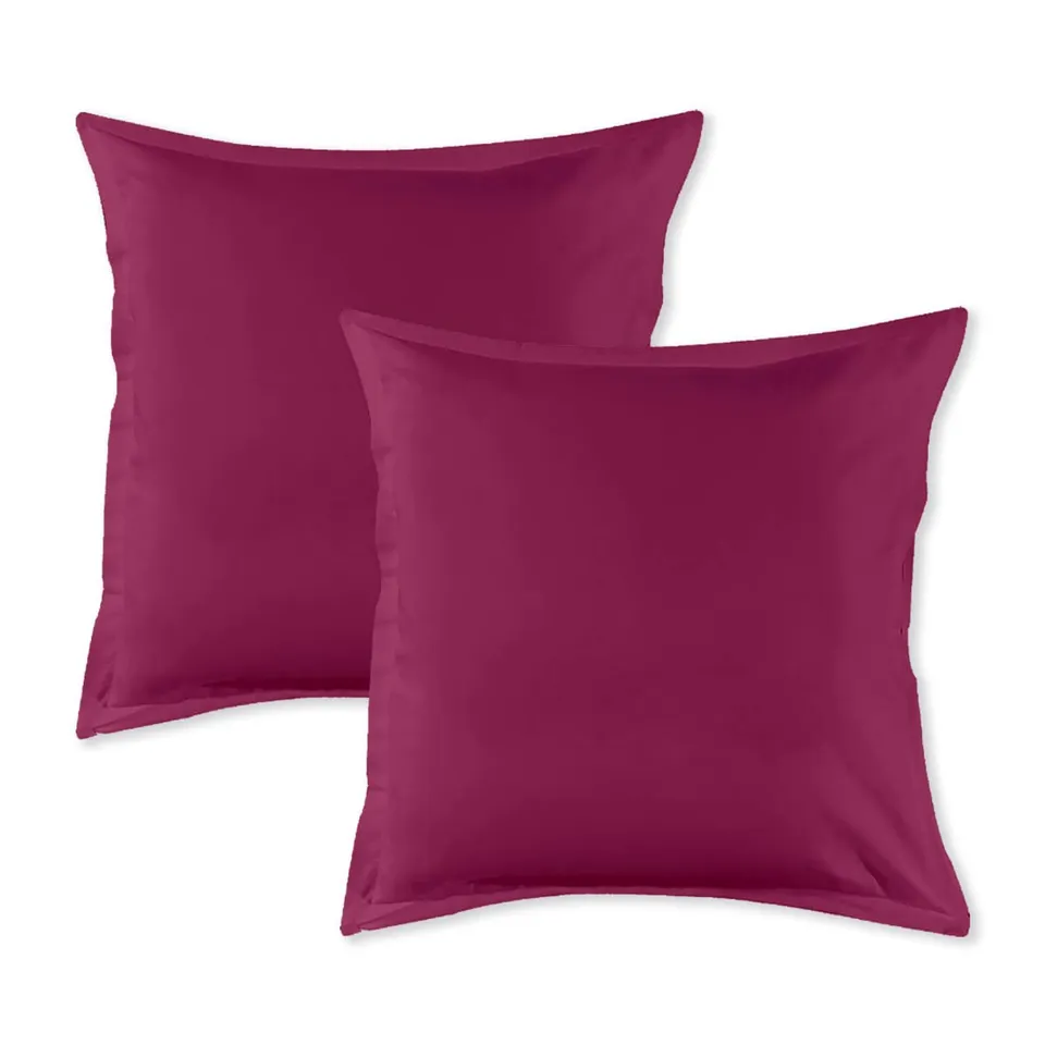Levasseur Linge de lit taie d'oreiller coton magenta 64x64 lot 2
