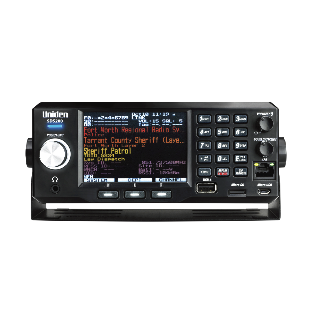Uniden SDS200 scanner radio base numérique