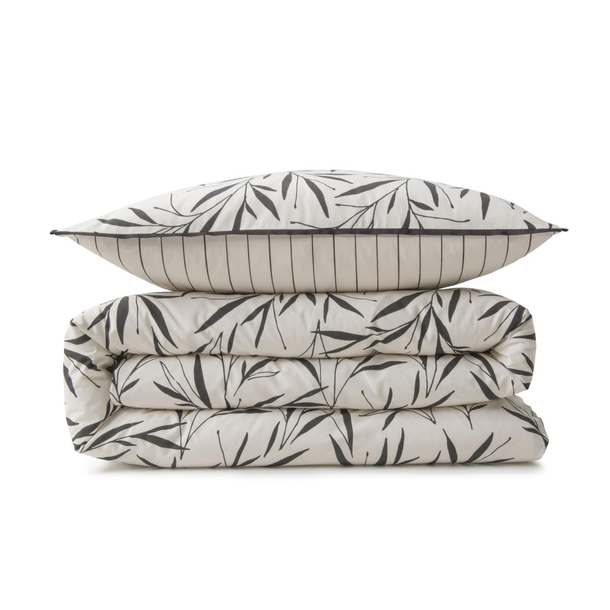 Levasseur Nina Parure lit coton blanc 240x220cm feuillage
