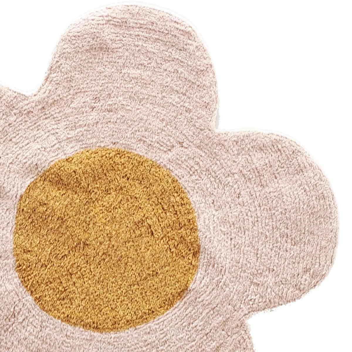 LEVASSEUR Kids tapis enfant fleur coton marguerite rose 80x80cm