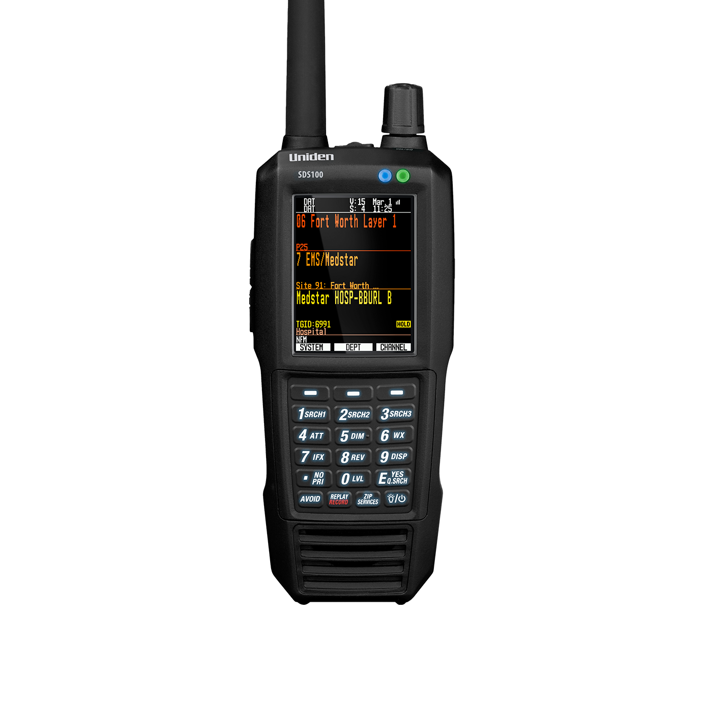 Uniden SDS100 scanner radio portable numérique