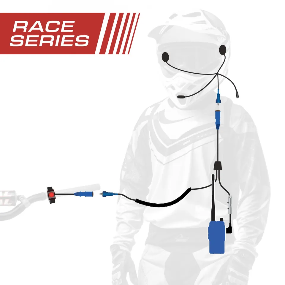 Rugged Air RACE Kit Intercom Moto Radio R1 + PTT