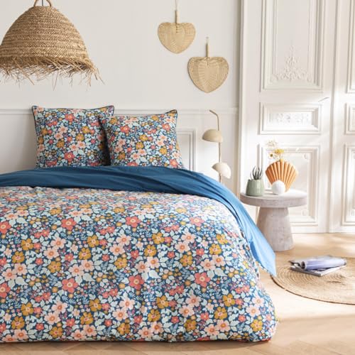 LEVASSEUR Ondine parure de lit coton bleu 240x220cm