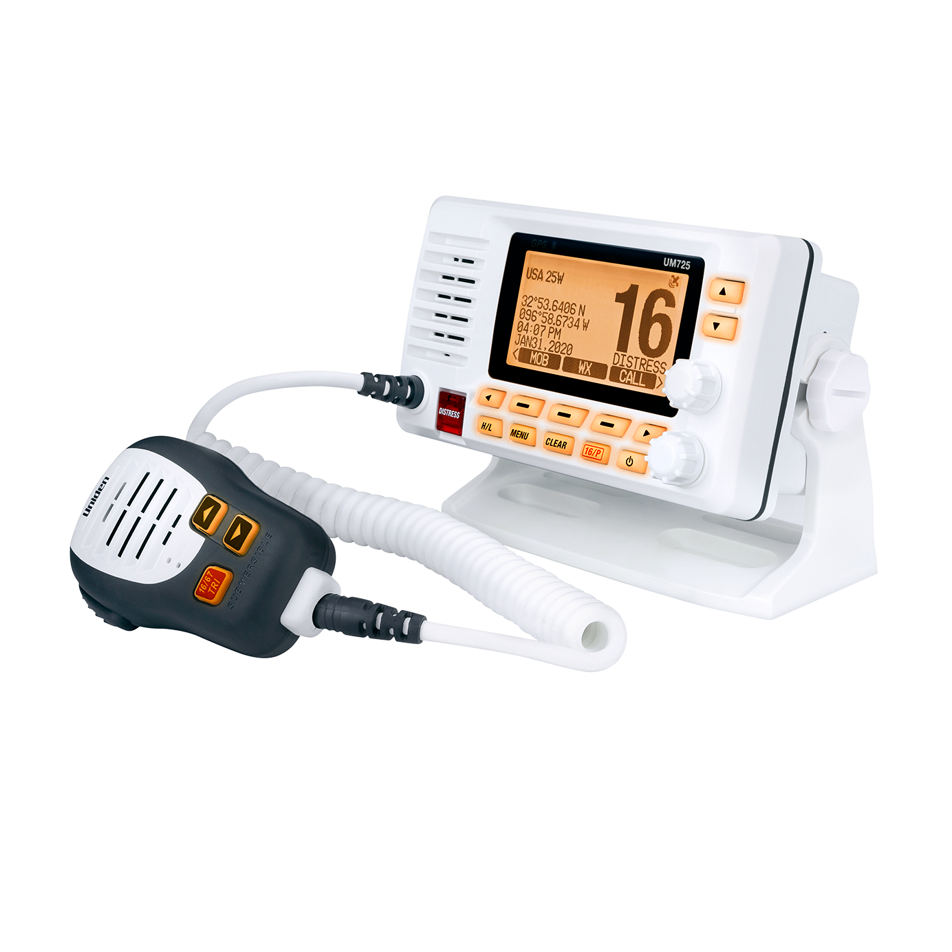 Uniden UM725 radio VHF marine fixe noire GPS Bluetooth