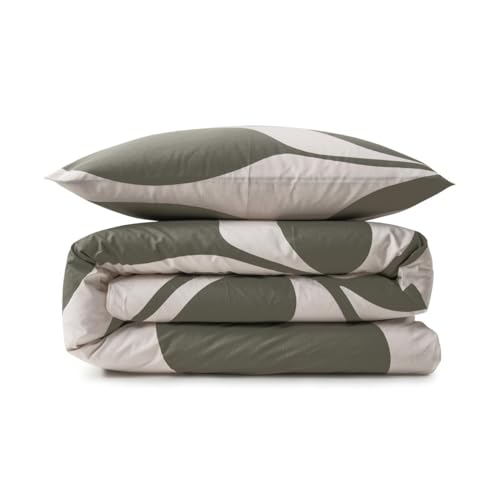 Levasseur Nais parure de lit vert 240x220cm coton réversible