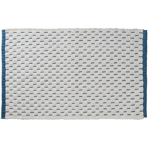 Levasseur Camino Tapis Coton 50x80 cm Pétrole Réversible