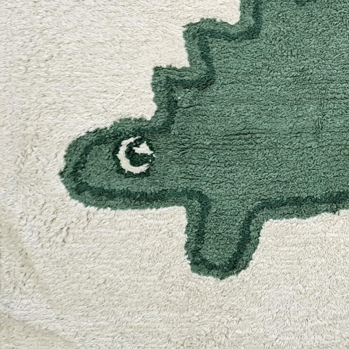 Levasseur Kids Dino tapis enfant coton vert 60x90