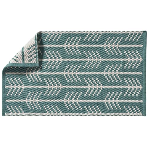 Levasseur tapis de bain coton tissé vert réversible 50x80cm