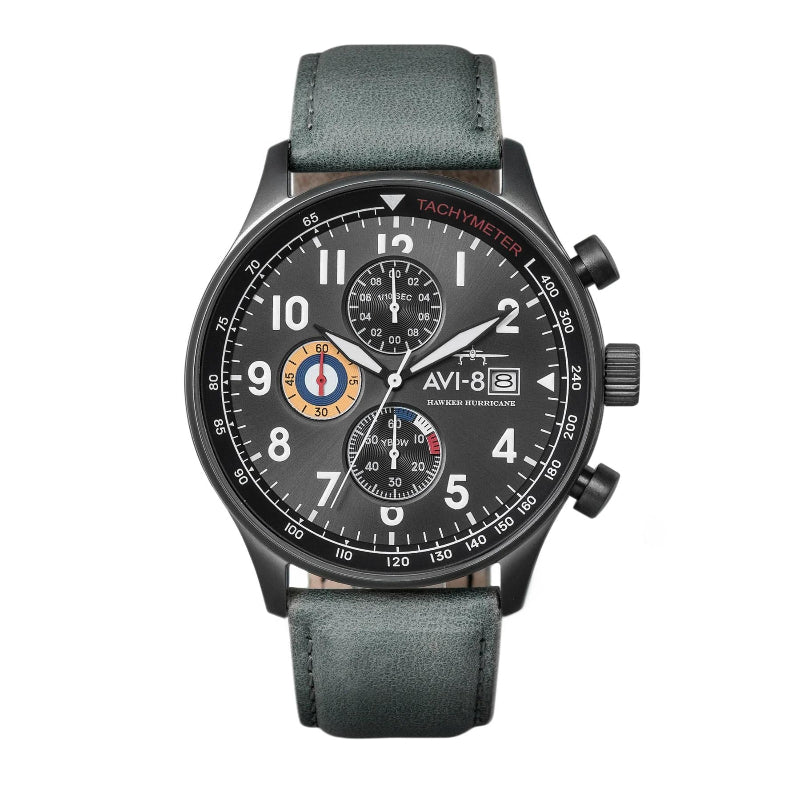 La Boutique du Pilote AVI-8 Hawker Hurricane montre pilote verte 43,5 mm