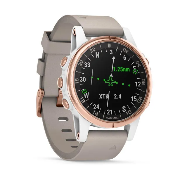 Garmin D2 Delta S montre aviateur GPS cuir beige 42 mm
