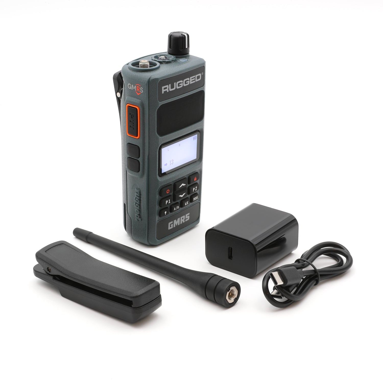 Rugged Air GMR5 talkie-walkie GMRS 5W gris à l'unité
