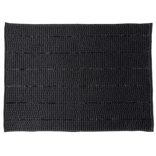 LEVASSEUR Stripy tapis de bain chenille anthracite 50x70cm