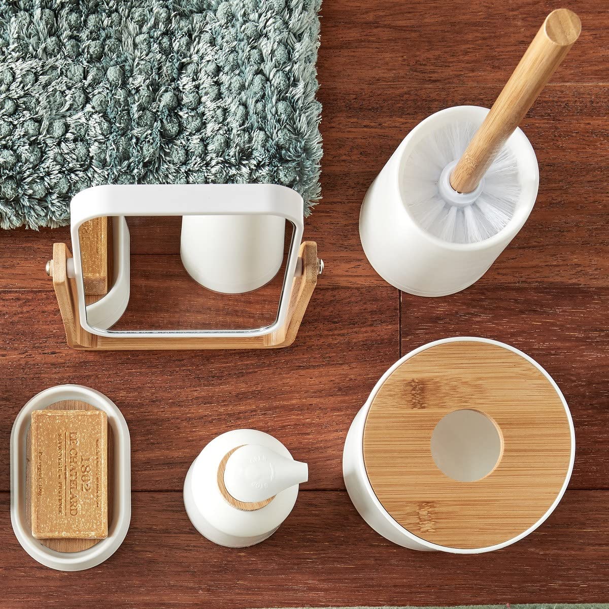 Levasseur Prima Brosse WC Bambou Blanc 10x10x37,8 cm Plastique