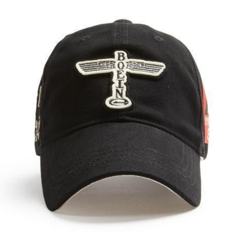 Boeing B17 casquette noire coton logo brodé