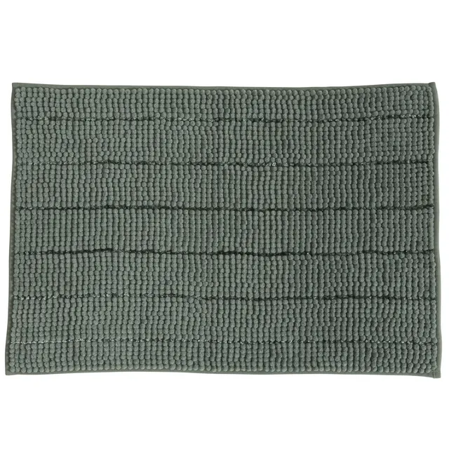 LEVASSEUR Stripy tapis de bain chenille sauge vert 50x70cm