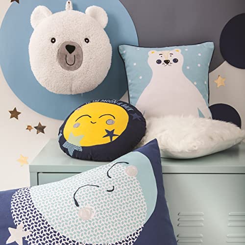 Future Home Kids Coussin Coton Moon Lune Bleu 35x35cm