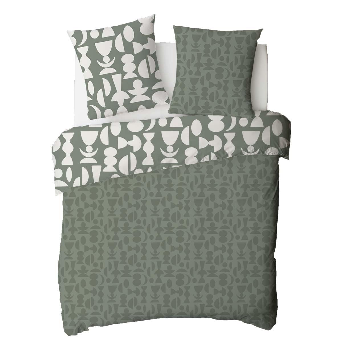 LEVASSEUR Lune parure de lit coton vert 260x240cm