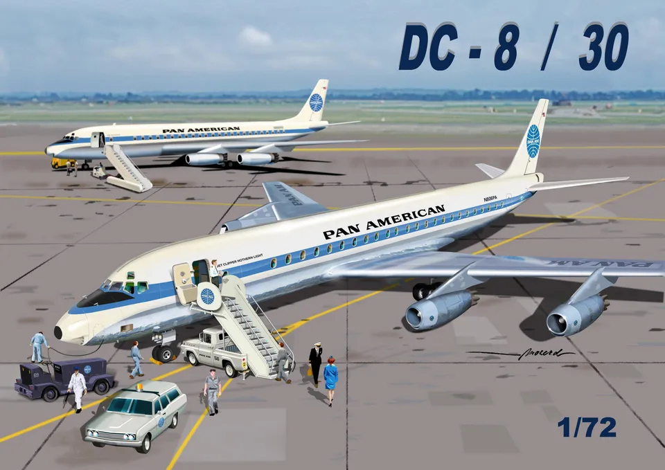 Douglas DC-8/30 Pan Am maquette plastique 1/72 à construire