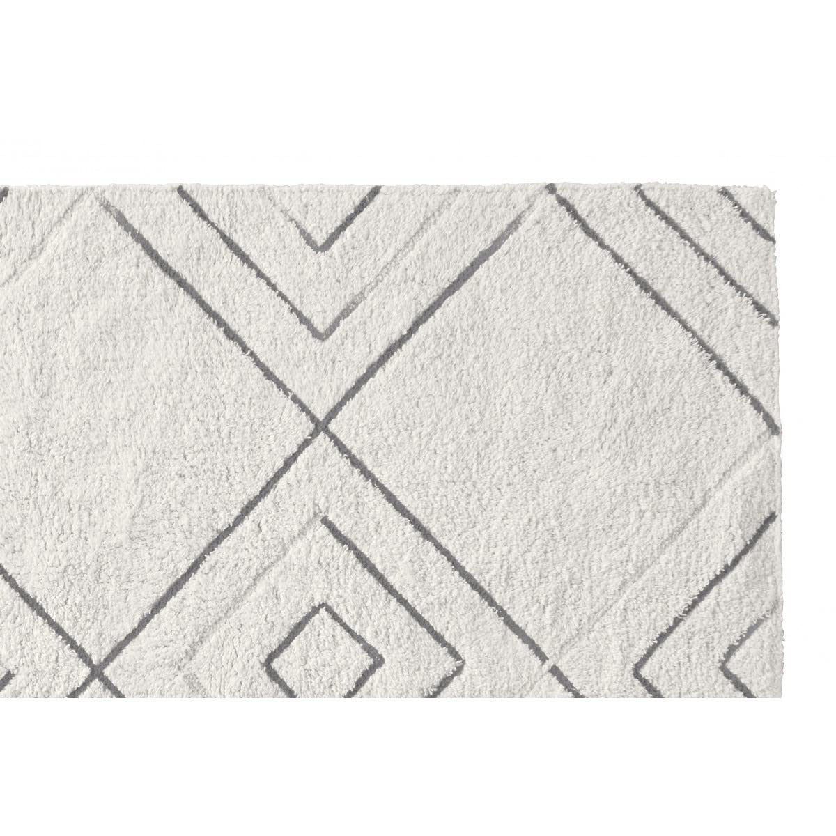LEVASSEUR Hexago tapis de bain géométrique ivoire 60x120cm