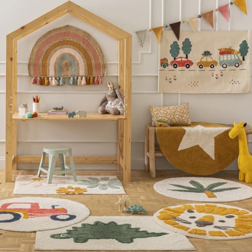 LEVASSEUR Kids tapis enfant rectangle canvas voiture 60x90cm