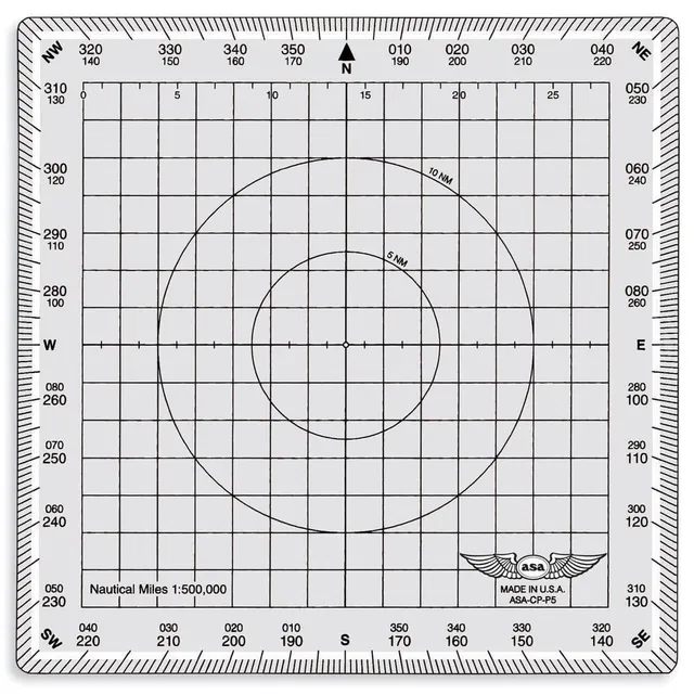 ASA Rapporteur carré transparent 1:500 000 navigation VFR