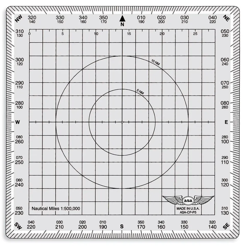 ASA Rapporteur carré transparent 1:500 000 navigation VFR