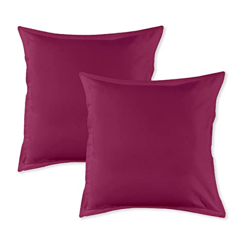 Levasseur Linge de lit taie d'oreiller coton magenta 64x64 lot 2