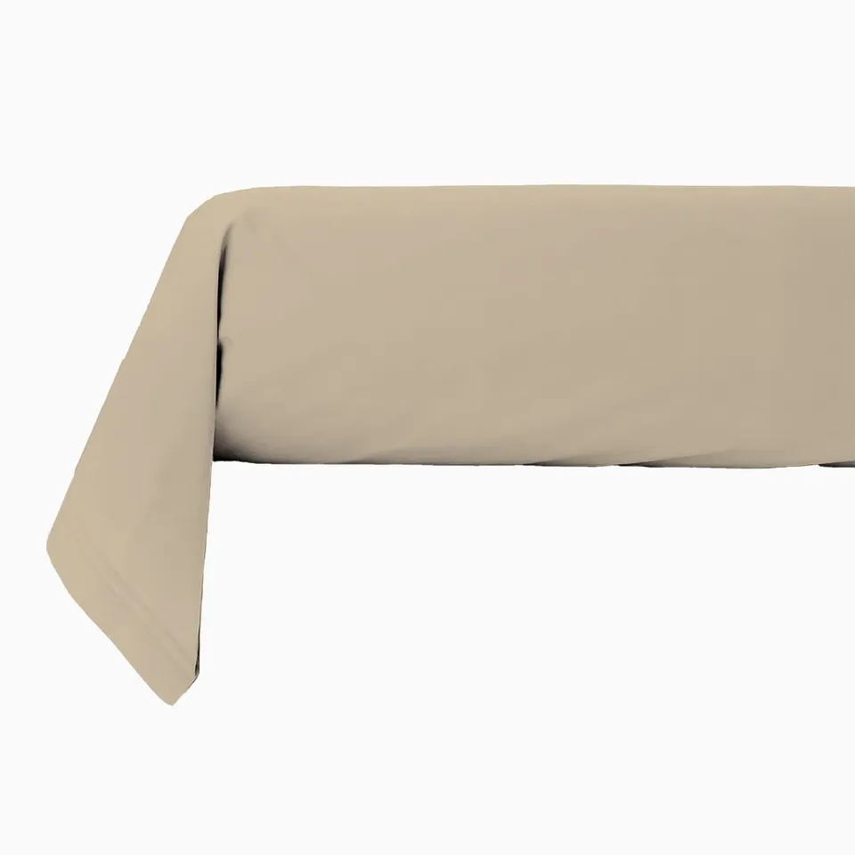 LEVASSEUR taie traversin 85x185cm beige uni coton 57 fils