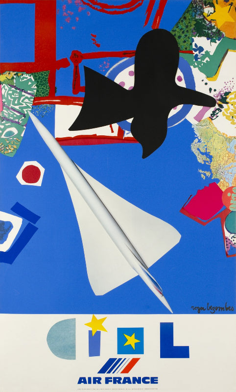 La Boutique du Pilote Affiche Air France Ciel Bézombes poster 100x60