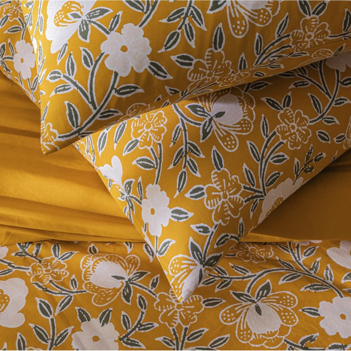 LEVASSEUR Linge de lit parure coton 260x240 curry 57 fils