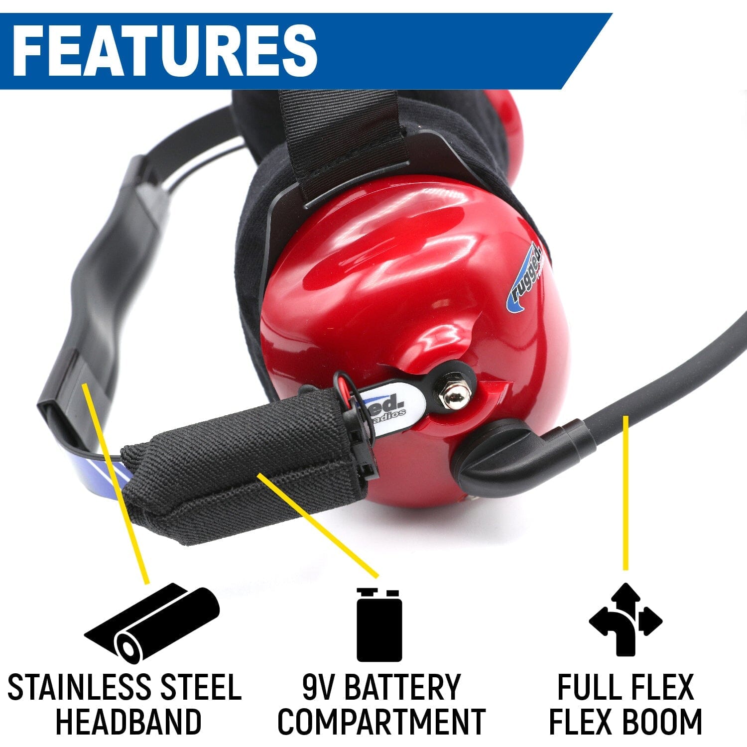 Rugged Air H80 paire casques intercom linkable piste