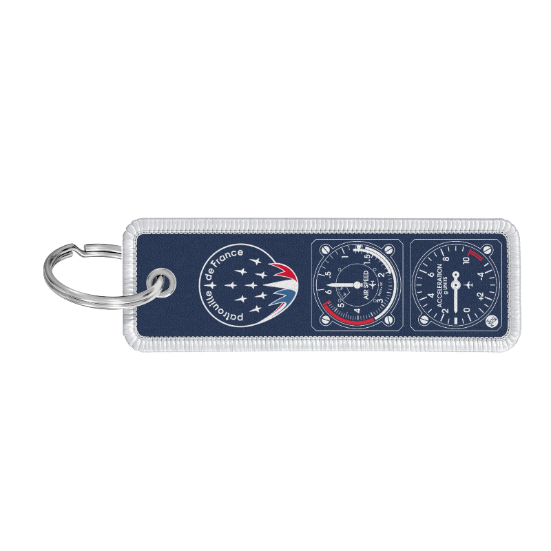 Patrouille de France porte-clés flamme bleu 11x3 cm