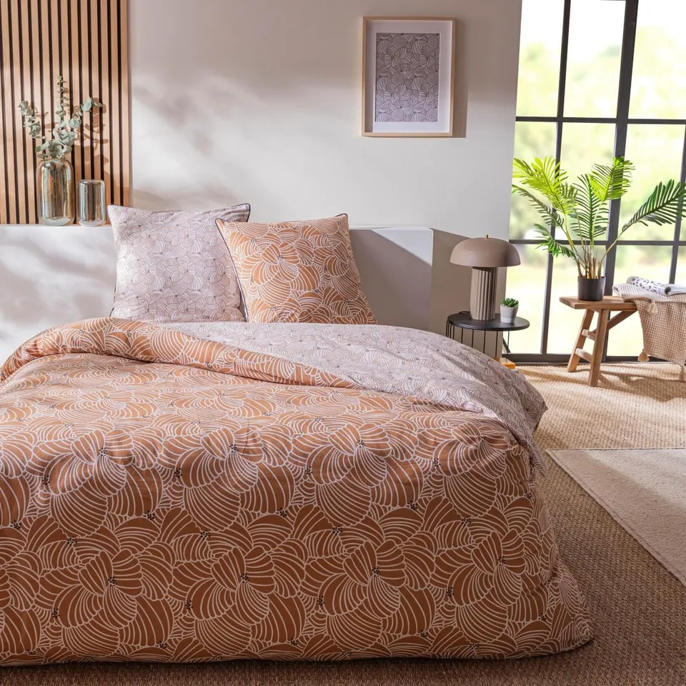 LEVASSEUR Mimosa parure de lit coton caramel 240x220