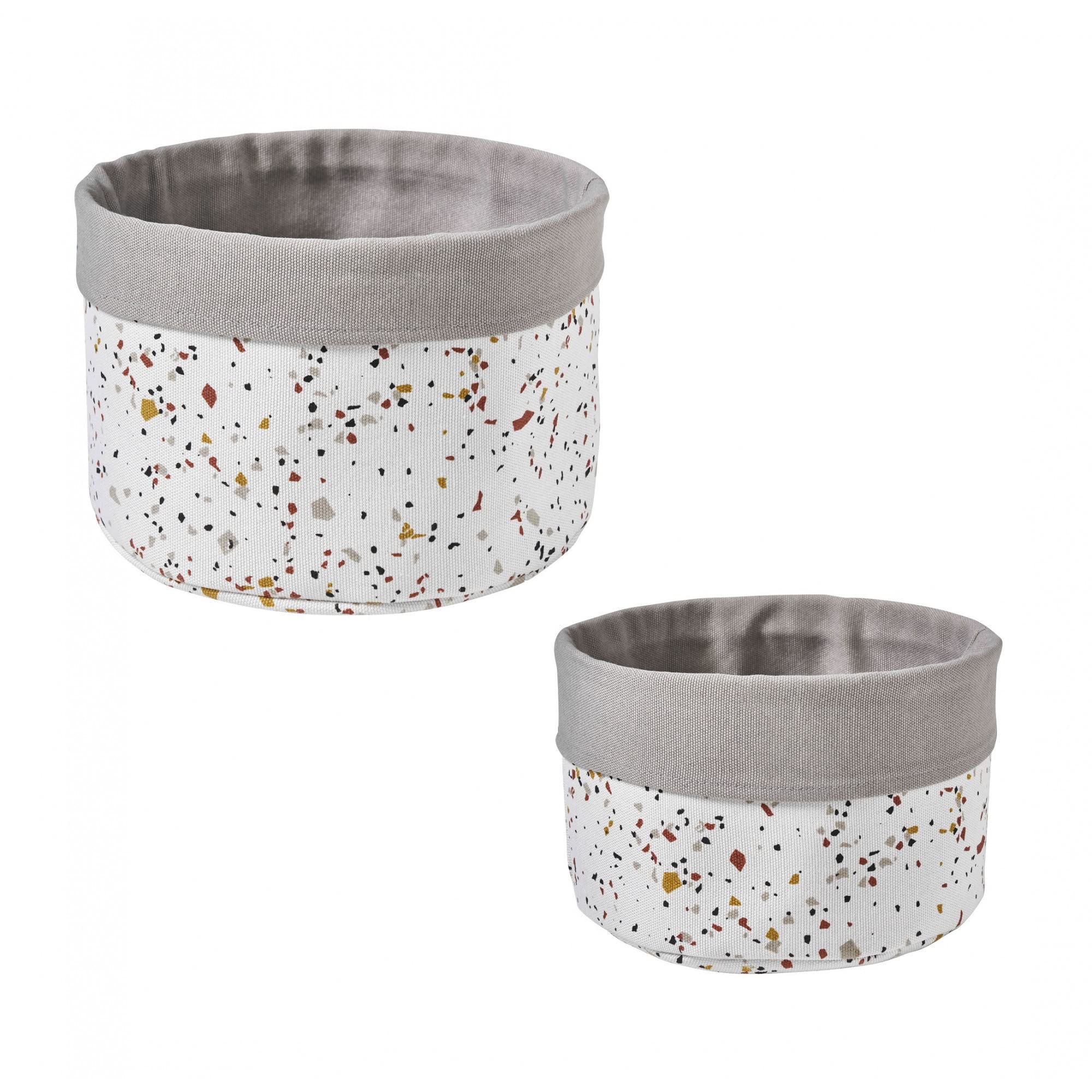LEVASSEUR Terrazzo panier rangement blanc lot de 2 absorbant