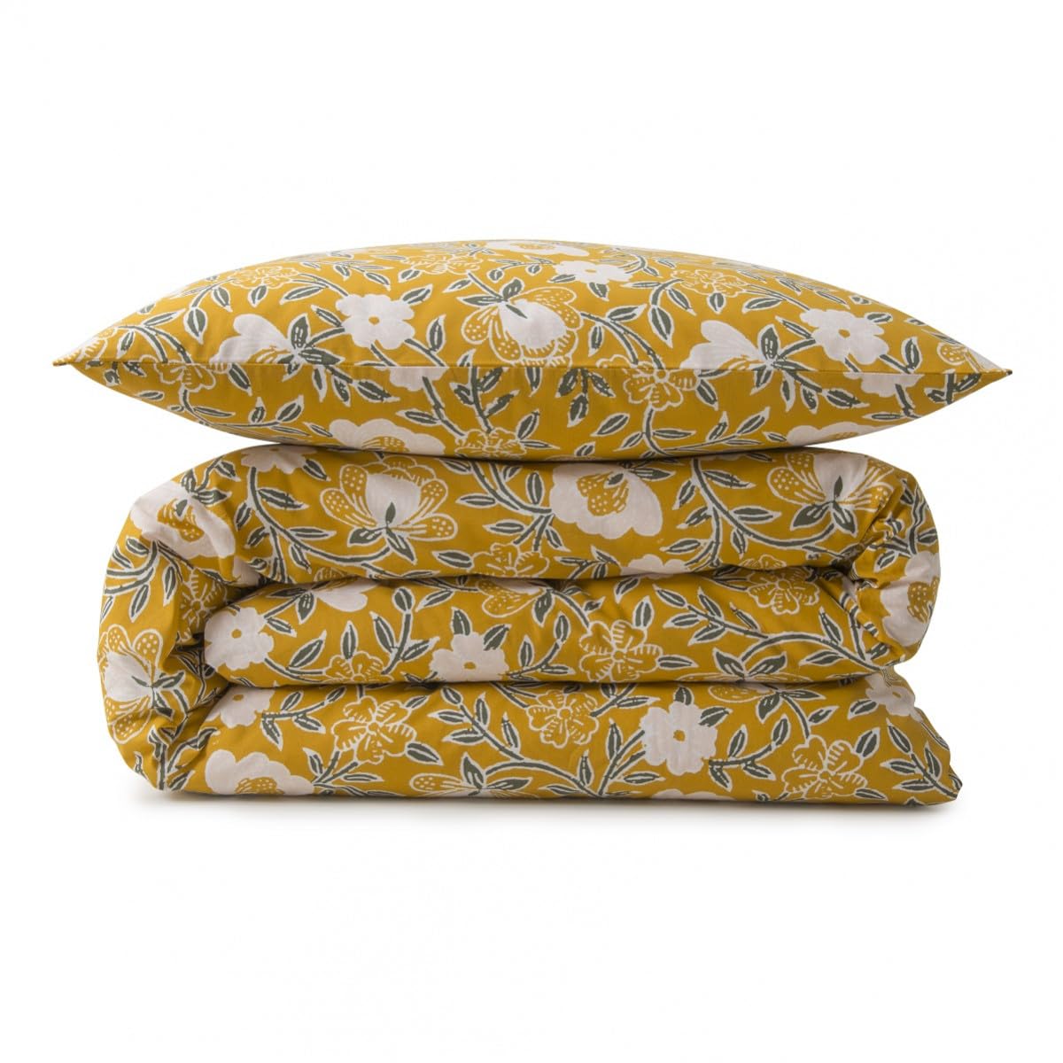 LEVASSEUR Linge de lit parure coton 260x240 curry 57 fils