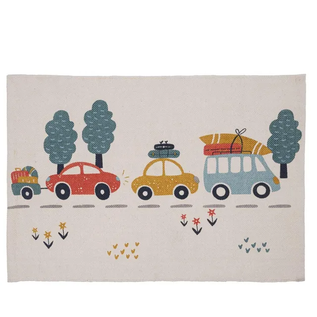 LEVASSEUR Kids tapis enfant rectangle canvas voiture 60x90cm