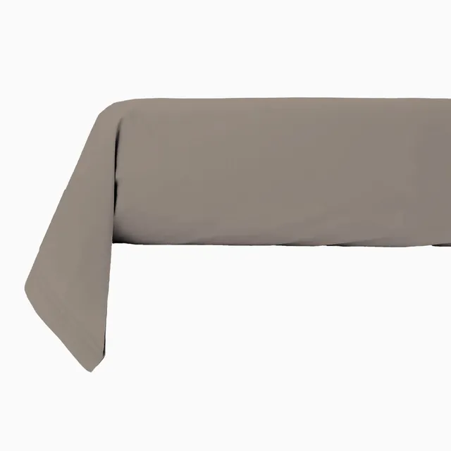 LEVASSEUR Linge de lit taie traversin 85x185cm taupe coton