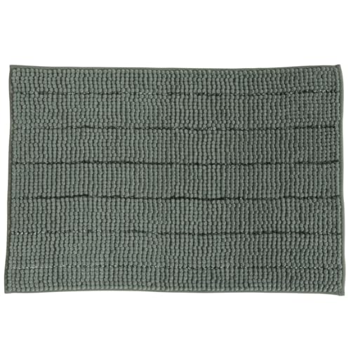 LEVASSEUR Stripy tapis de bain chenille sauge vert 50x70cm