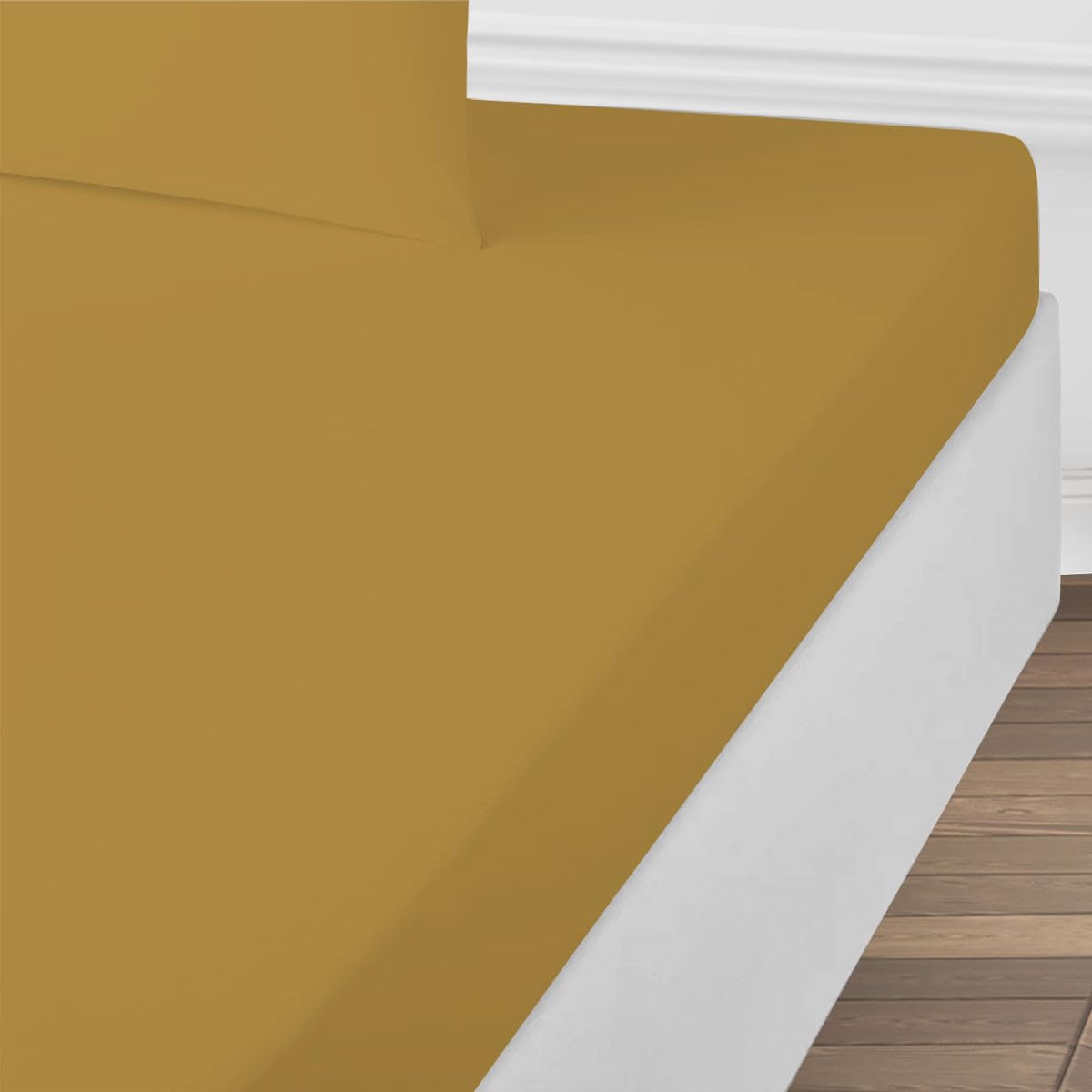 LEVASSEUR drap housse coton miel 90x190cm 100% coton 57 fils