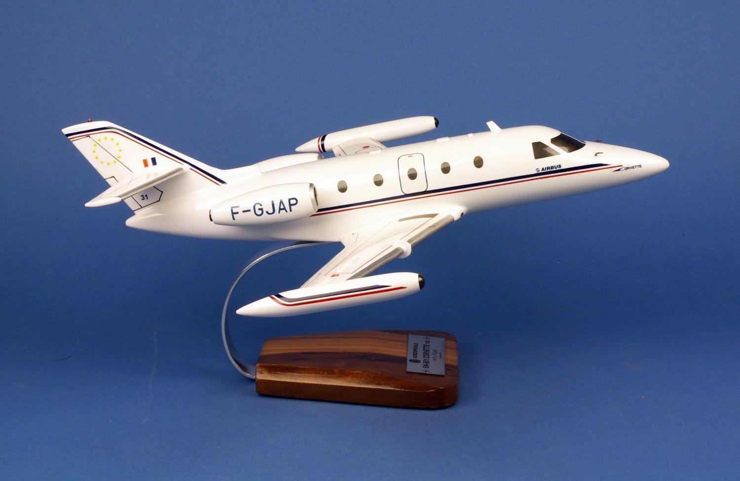 Airbus SN-601 Corvette F-GJAP Maquette Bois 1/35 Socle