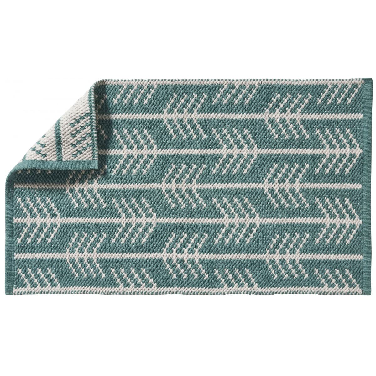 Levasseur tapis de bain coton tissé vert réversible 50x80cm